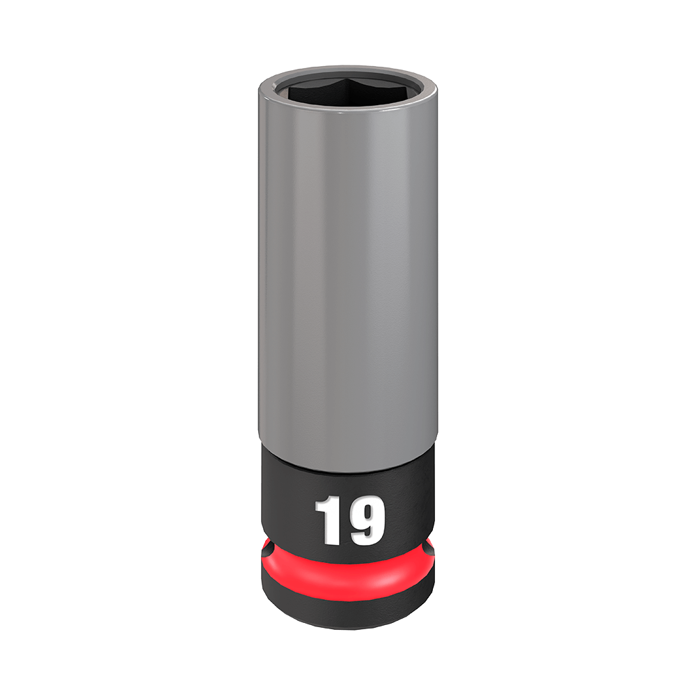 Milwaukee Shockwave 1/2" Drive 19mm Lug Nut Socket - 49667804 - Available at Power Tool Specialists, Carlton, Victoria, Australia.