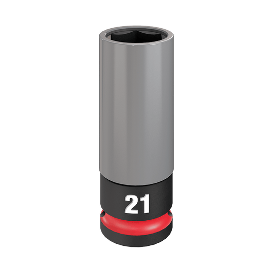 Milwaukee Shockwave 1/2" Drive 21mm Lug Nut Socket - 49667806 - Available at Power Tool Specialists, Carlton, Victoria, Australia.