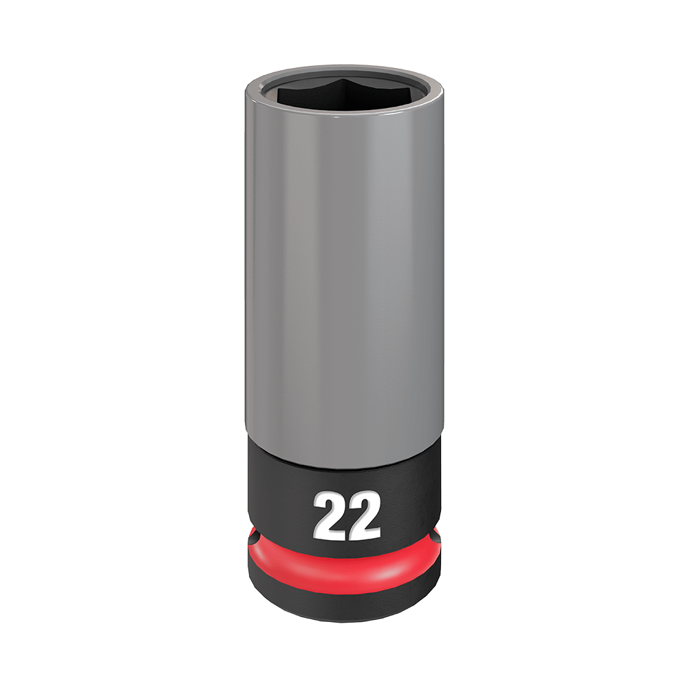 Milwaukee Shockwave 1/2" Drive 22mm Lug Nut Socket - 49667807 - Available at Power Tool Specialists, Carlton, Victoria, Australia.