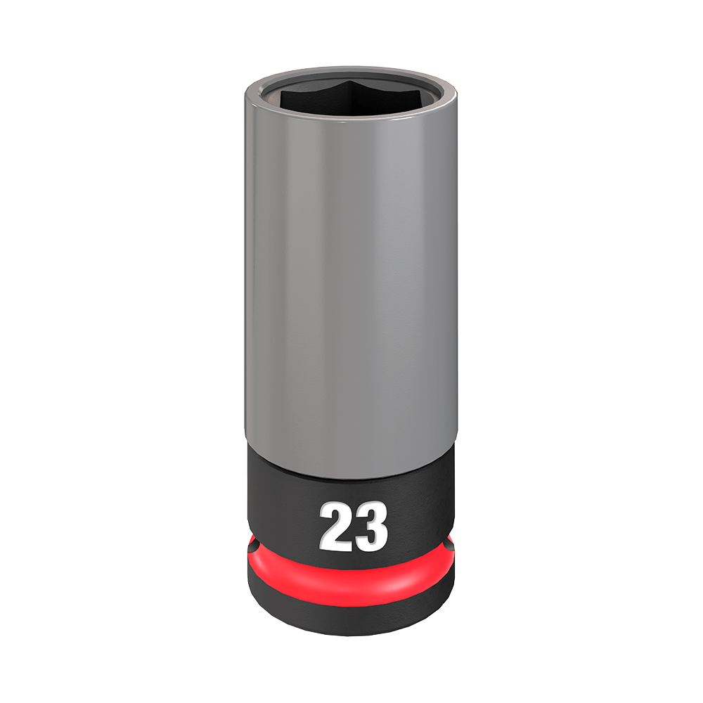 Milwaukee Shockwave 1/2" Drive 23mm Lug Nut Socket - 49667808 - Available at Power Tool Specialists, Carlton, Victoria, Australia.
