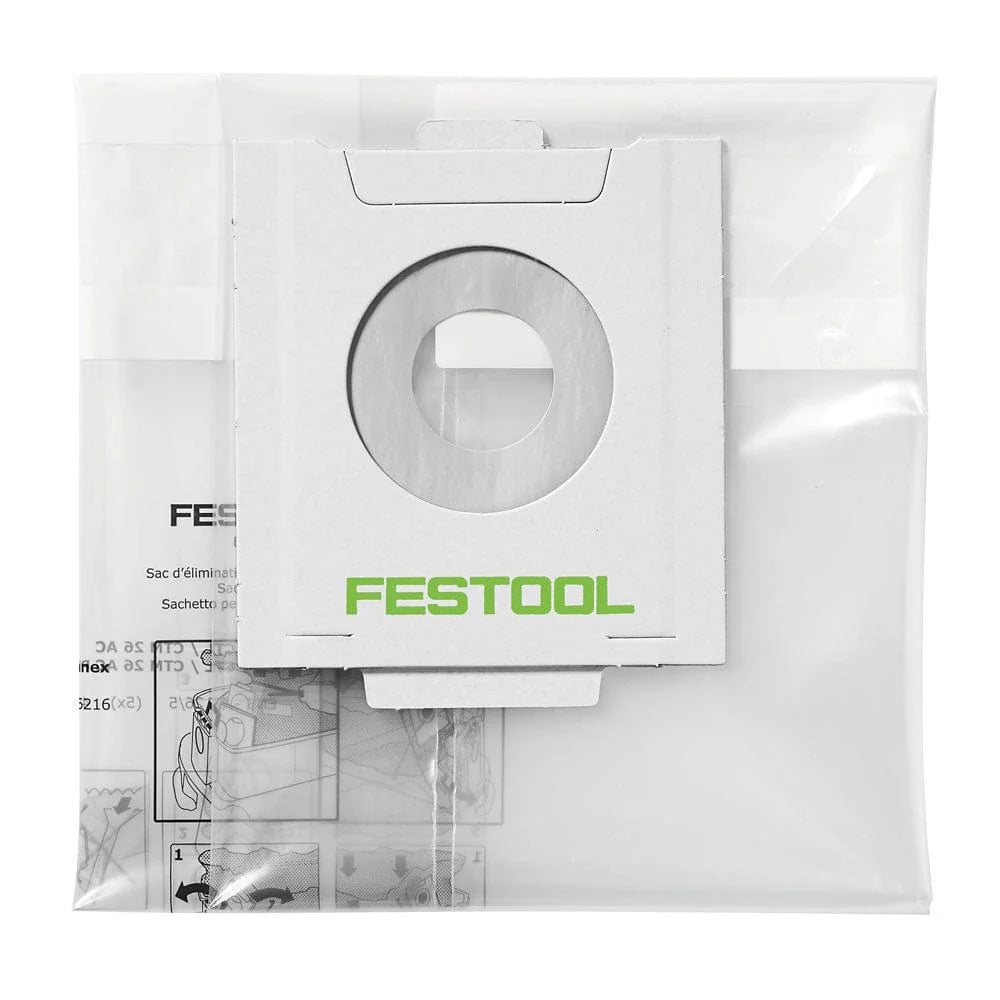 Festool 5Pce Replacement Plastic Waste Bags suit CT 48 497540