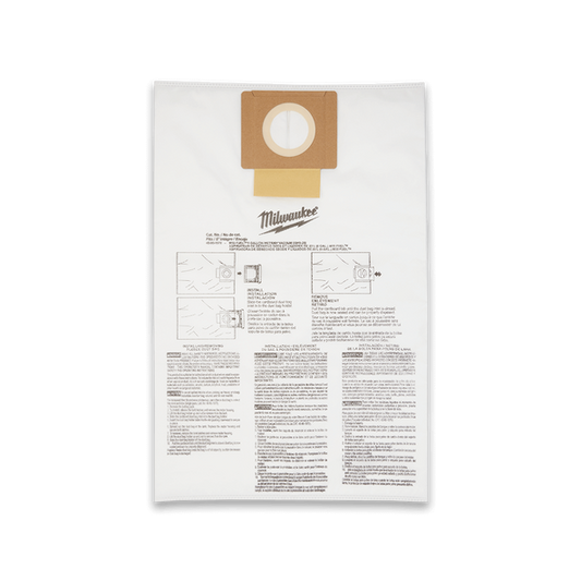 Milwaukee M18 FUEL™ 23L Wet/Dry Vac - Fleece Bags - 5Pk - 49901979 - Available at Power Tool Specialists, Carlton, Victoria, Australia.