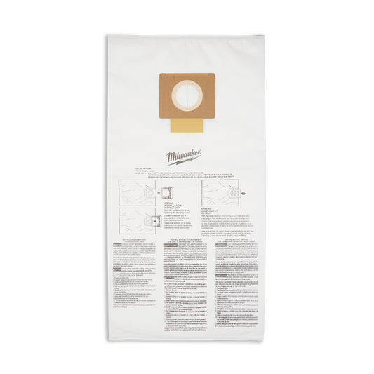 Milwaukee M18 FUEL™ 34L Wet/Dry Vac - Fleece Bags - 5Pk - 49901989 - Available at Power Tool Specialists, Carlton, Victoria, Australia.