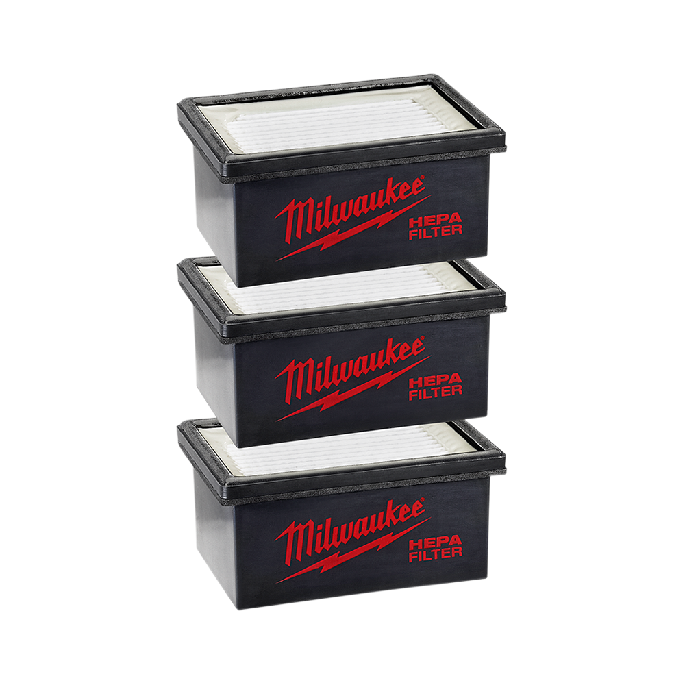Milwaukee M12™ HAMMERVAC™ Filters Pkt 3 - 49902306 - Available at Power Tool Specialists, Carlton, Victoria, Australia.