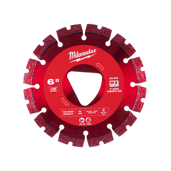 150mm (6") Green Concrete Diamond Blade - Red