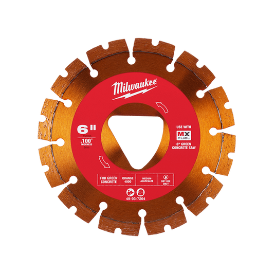 150mm (6") Green Concrete Diamond Blade - Orange