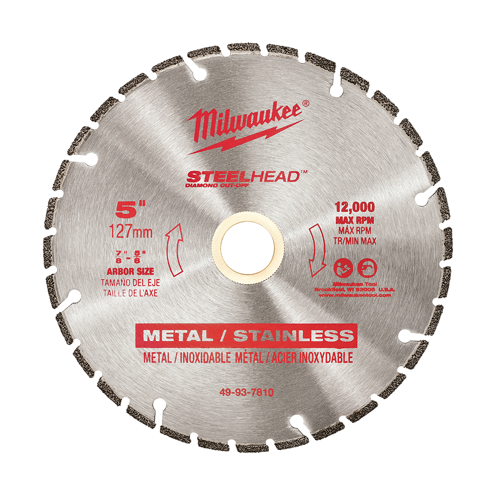 Milwaukee STEELHEAD Diamond Cut-Off 5" 125mm - 49937810 - Available at Power Tool Specialists, Carlton, Victoria, Australia.