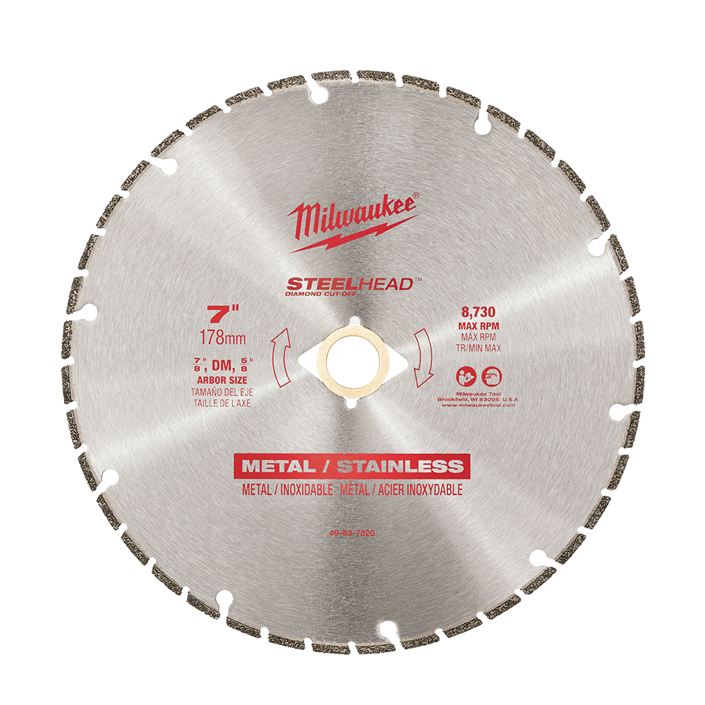 Milwaukee STEELHEAD Diamond Cut-Off 7" 178mm - 49937820 - Available at Power Tool Specialists, Carlton, Victoria, Australia.