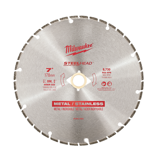 Milwaukee STEELHEAD Diamond Cut-Off 7" 178mm - 49937820 - Available at Power Tool Specialists, Carlton, Victoria, Australia.