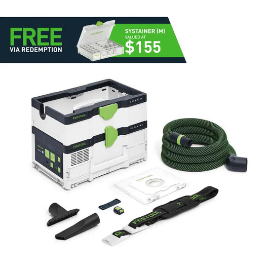 Festool CTMC SYSI 4.5l M Class 18V Cordless Mobile Dust Extractor 576933 (1 only slightly damaged cardboard box)