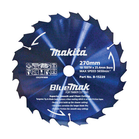 Makita 270mm X 18T BlueMak Saw Blade B-15229