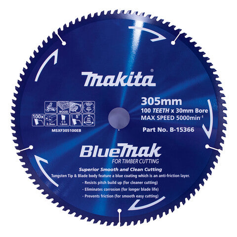 Makita Bluemak Saw Blade Wood TCT Wood 100T 305mm B-15366
