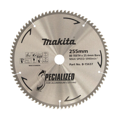 Makita Specialized 255mm 80T Aluminium Saw Blade #B-15637