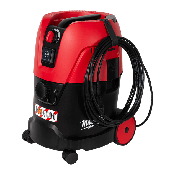 Milwaukee 25L H-Class Dust Extractor - AS2-250EH - Available at Power Tool Specialists, Carlton, Victoria, Australia.