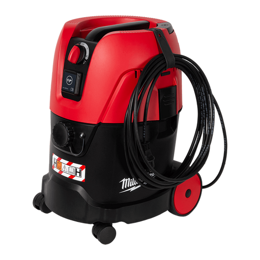 Milwaukee 25L H-Class Dust Extractor - AS2-250EH - Available at Power Tool Specialists, Carlton, Victoria, Australia.
