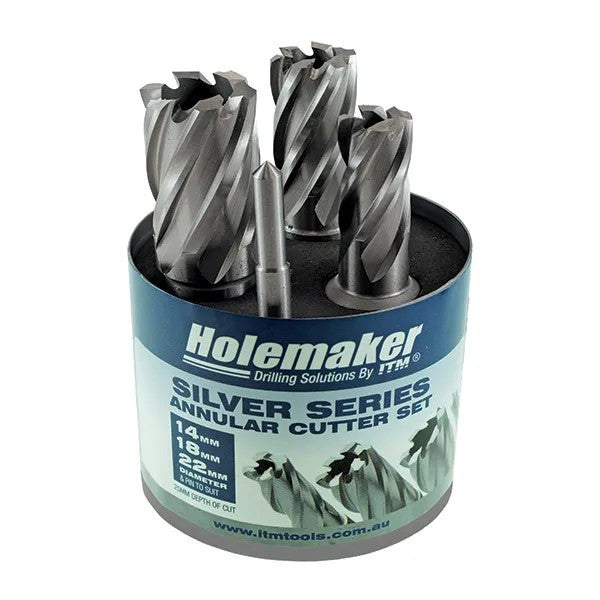 ITM Holemaker Silver Series 14, 18, 22 MM & Pin Depth 25 MM 5 Piece Set  ASSET-Z