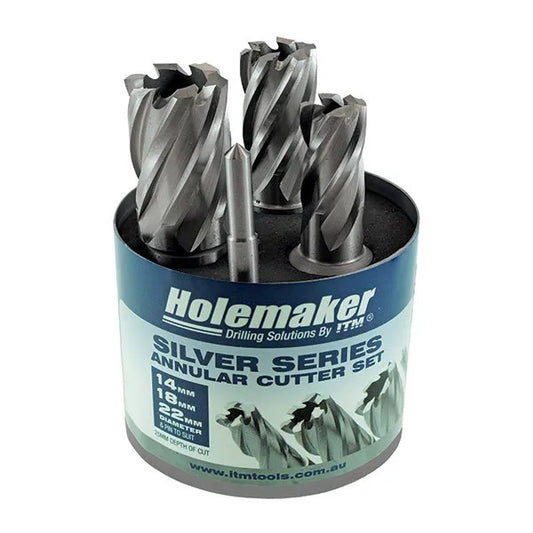 ITM Holemaker Silver Series 14, 18, 22 MM & Pin Depth 25 MM 5 Piece Set  ASSET-Z