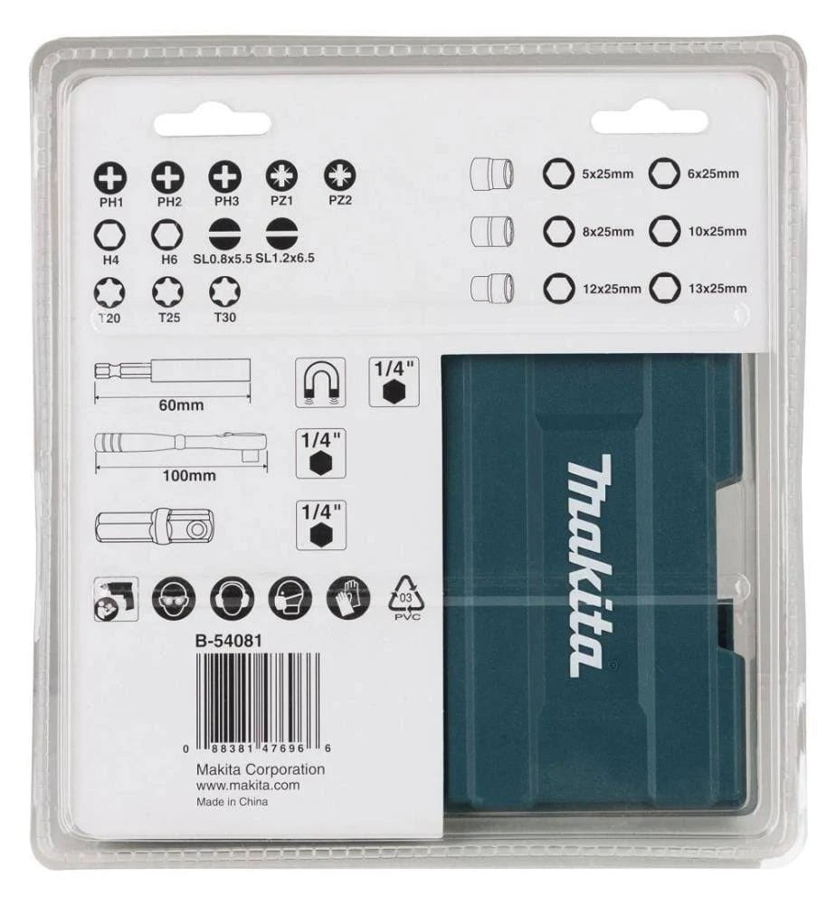 Makita 21pc Mini Ratchet Driver & Socket Set - (B-54081)