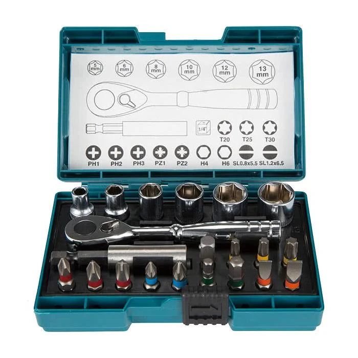 Makita 21pc Mini Ratchet Driver & Socket Set - (B-54081)