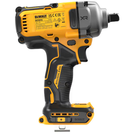 DeWalt 18V XR Brushless 1/2" Detent Pin Mid Torque Impact Wrench - Bare Unit DCF892N-XJ