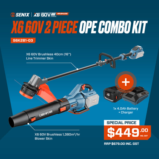 SENIX X6 60V 2 Piece OPE Combo Kit 3A S6K2B1-03