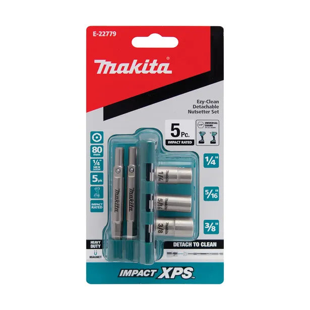 MAKITA XPS Ezy-Clean Magnetic Nutsetter Bit Set - 5 Piece E-22779