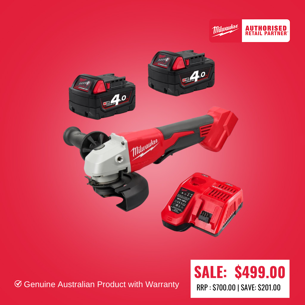 M18™ Brushless 125mm (5") Angle Grinder with Deadman Paddle Switch Kit M18BLSAG125XPD402C