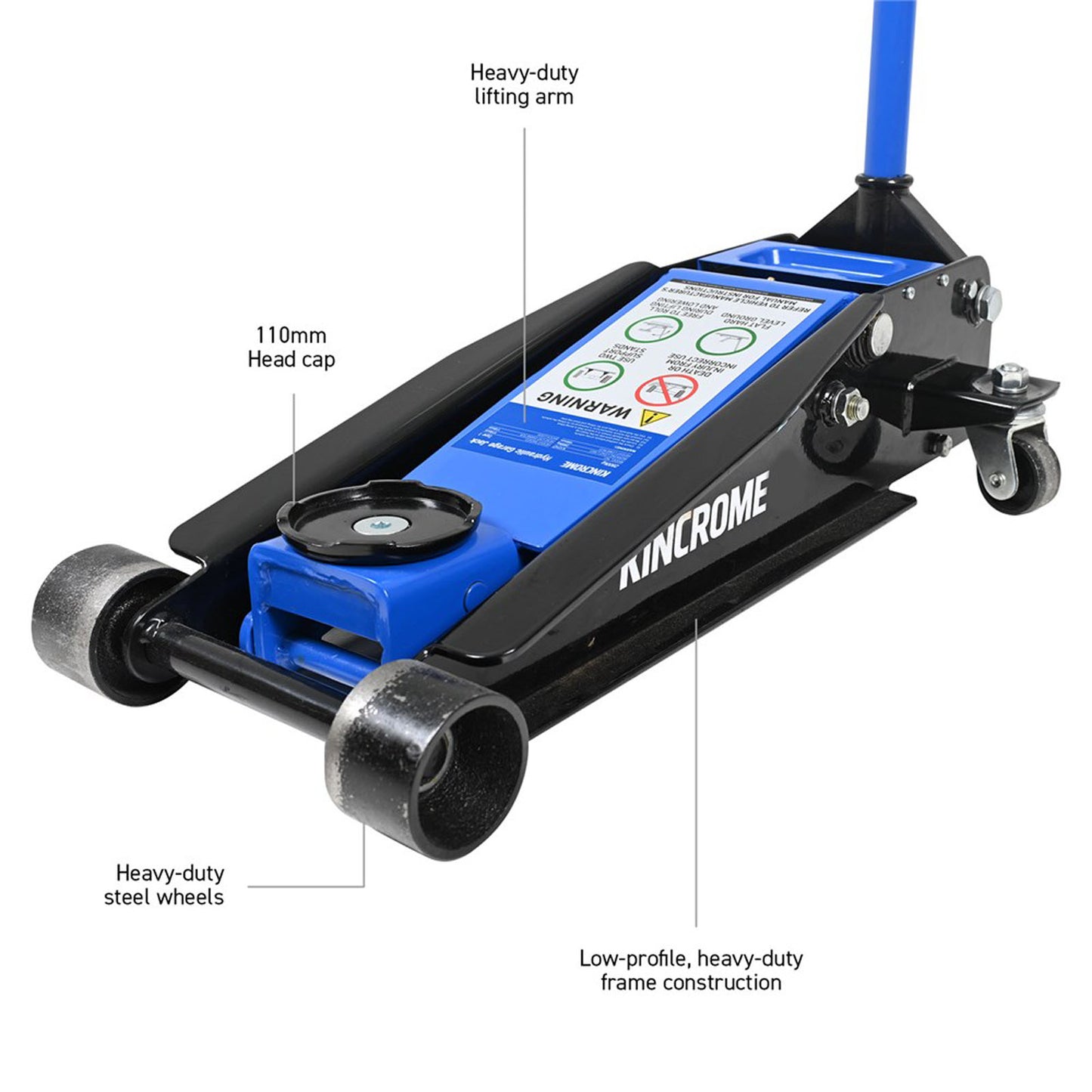 Kincrome Hydraulic Garage Jack - Rapid Lift 2,800kg K12167 (Instore pickup only)