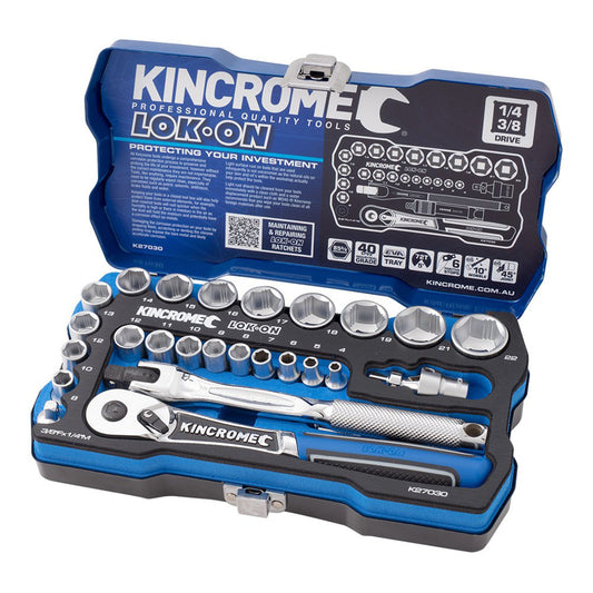 LOK-ON Socket Set 26 Piece 1/4" & 3/8" Drive - Metric