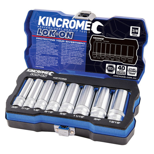 LOK-ON Socket Set 8 Piece 3/8" Drive - Imperial