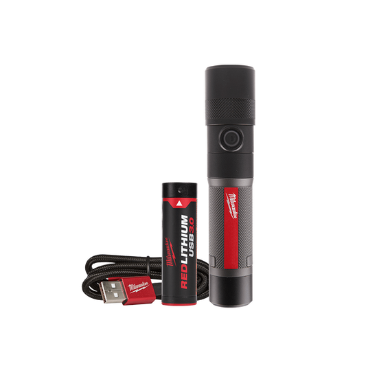 REDLITHIUM™ USB Rechargeable 1100L Twist Focus Flashlight 3.0Ah Kit