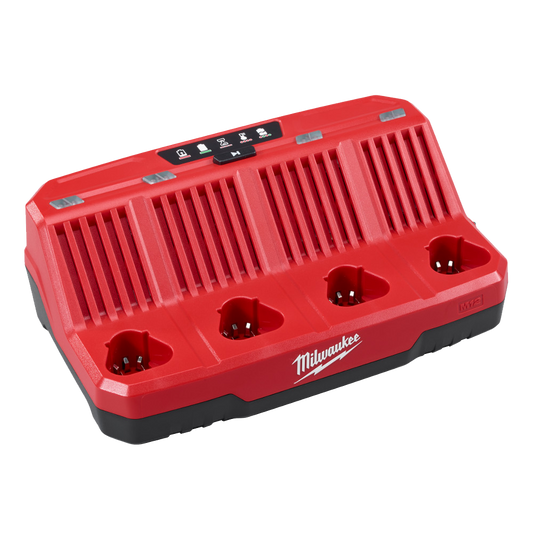 Milwaukee M12™ Four Bay Sequential Charger - M12C4 - Available at Power Tool Specialists, Carlton, Victoria, Australia.