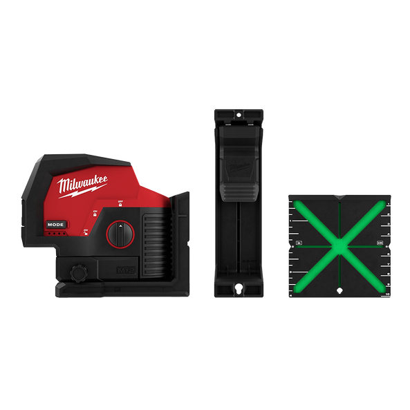 Milwaukee M12™ Cross Line + 2 Plumb Laser (Tool Only) - M12CPL-0C - Available at Power Tool Specialists, Carlton, Victoria, Australia.