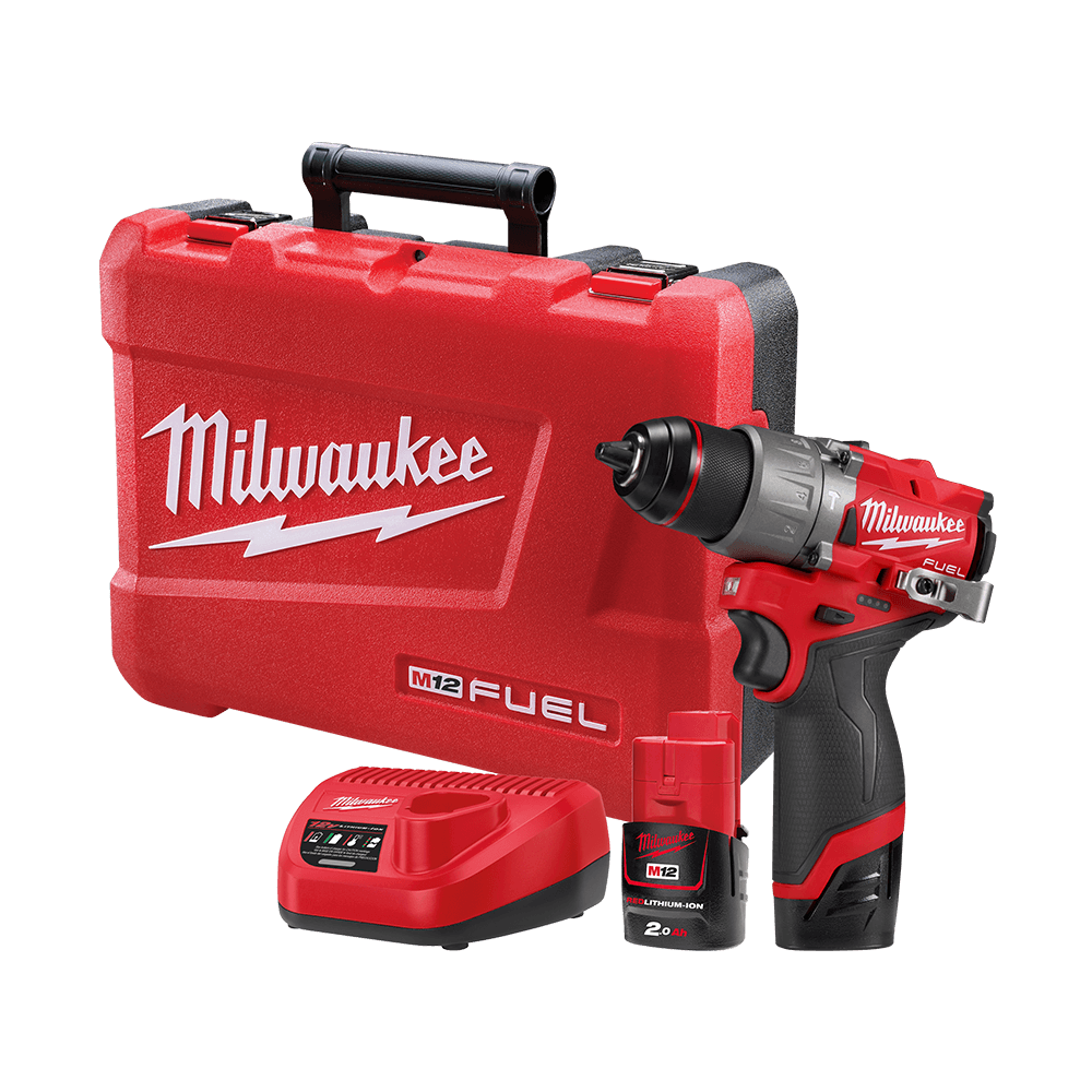 Milwaukee M12 FUEL™ 13mm Hammer Drill/Driver Kit - M12FPD2202C - Available at Power Tool Specialists, Carlton, Victoria, Australia.