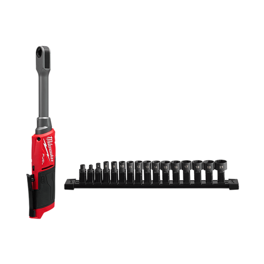 M12 FUEL™ INSIDER Extended Reach Pass-Through Ratchet w/ Insert Accessories