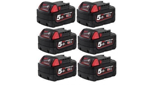 Milwaukee M18B56 6 pack of 5.0Ah batteries