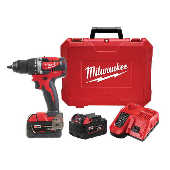 Milwaukee M18™ 13mm Compact Brushless Drill/Driver Kit (2x 3.0Ah) - M18CBLDD-302C - Available at Power Tool Specialists, Carlton, Victoria, Australia.