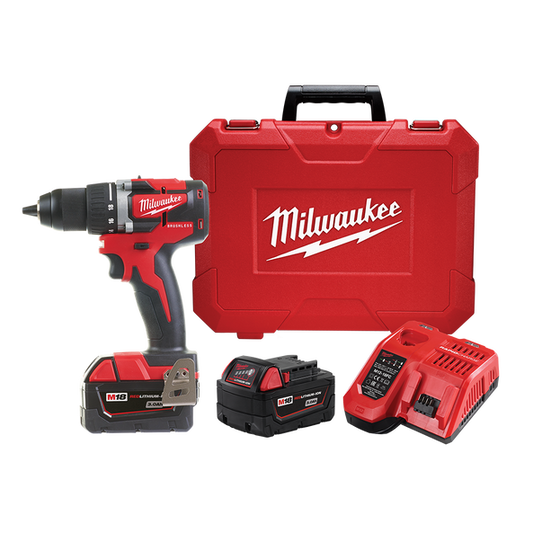 Milwaukee M18™ 13mm Compact Brushless Drill/Driver Kit (2x 3.0Ah) - M18CBLDD-302C - Available at Power Tool Specialists, Carlton, Victoria, Australia.
