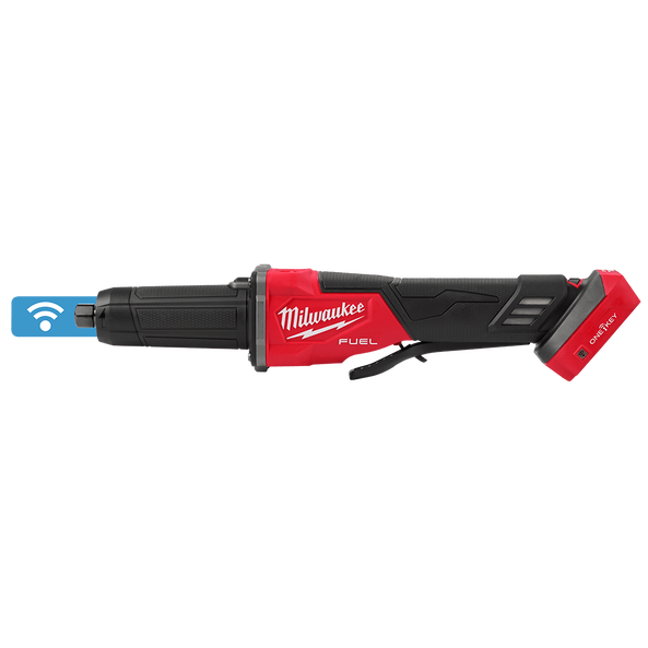 Milwaukee M18 FUEL™ 1/4" ONE-KEY™ Braking Die Grinder with Deadman Paddle Switch (Tool Only) - M18FDGROVPDB0 - Available at Power Tool Specialists, Carlton, Victoria, Australia.