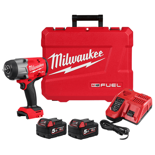Milwaukee M18 FUEL 1/2" High Torque Impact Wrench with Friction Ring - Gen 3 (2x 5.0Ah, Case) Kit - M18FHIW2F12502C - Available at Power Tool Specialists, Carlton, Victoria, Australia.