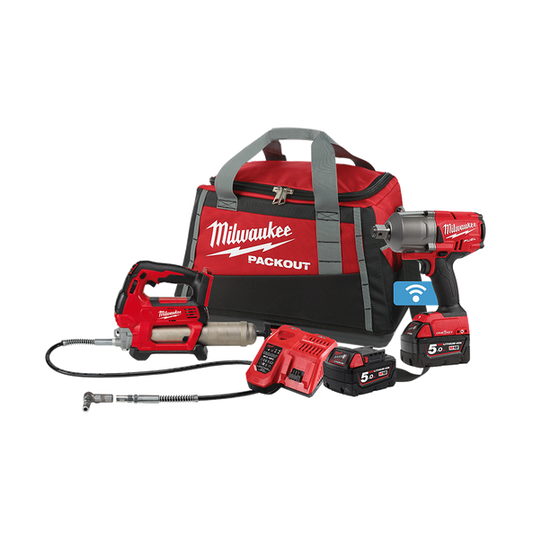 Milwaukee M18 FUEL™ 2 Piece Power Pack 2F2 (M18ONEFHIWF34-0, M18GG-0) - M18FPP2F2-502P - Available at Power Tool Specialists, Carlton, Victoria, Australia.