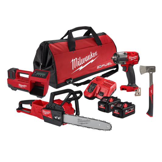 Milwaukee M18 FUEL™ 3 Piece Power Pack 3OP1 (M18FCHS, M18BI, M18FMTIW2F12, 48229061A) - M18FPP3OP1802B - Available at Power Tool Specialists, Carlton, Victoria, Australia.