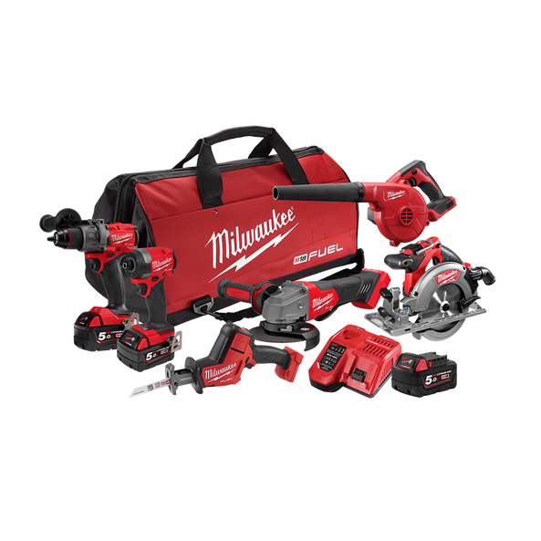 Milwaukee  M18 FUEL 6 PIECE POWER PACK 6A3 KIT - M18FPP6A3503B - Available at Power Tool Specialists, Carlton, Victoria, Australia.