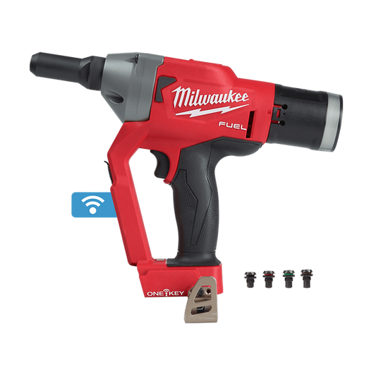 Milwaukee M18 FUEL™ 1/4" Rivet Tool with ONE-KEY™ (Tool Only) - M18FPRT-0 - Available at Power Tool Specialists, Carlton, Victoria, Australia.