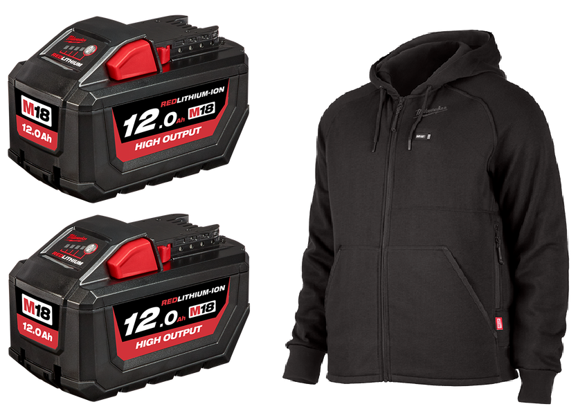 Milwaukee M18HB12 twin pack WITH BONUS HEATED HOODIE