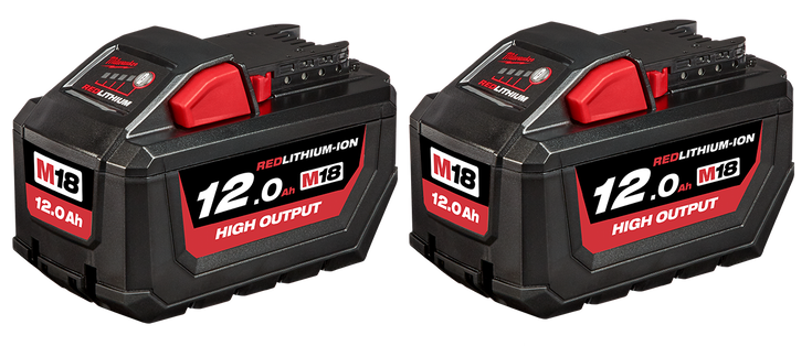 Milwaukee 18 volt high output 12Ah battery Twin pack M18HB122