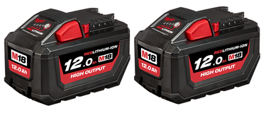 Milwaukee 18 volt high output 12Ah battery Twin pack M18HB122 Power Tool Specialists