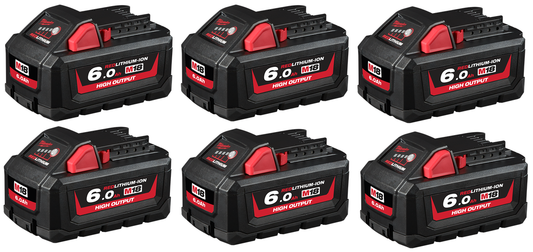 Milwaukee 18 volt 6.0Ah high output battery 6 pack FREE DELIVERY