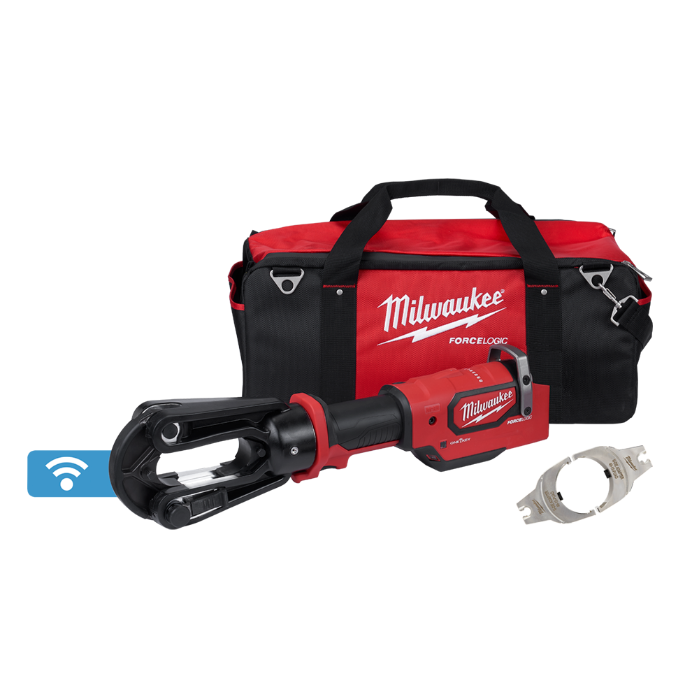 Milwaukee M18™ FORCE LOGIC™ 137kN Inline Utility Crimper (Tool Only) - M18HCCT1370B - Available at Power Tool Specialists, Carlton, Victoria, Australia.