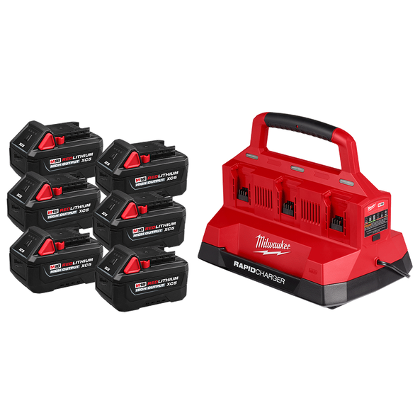 M18™ REDLITHIUM™ HIGH OUTPUT™ XC5 6 Bay PACKOUT™ Starter Pack M18SPP506H